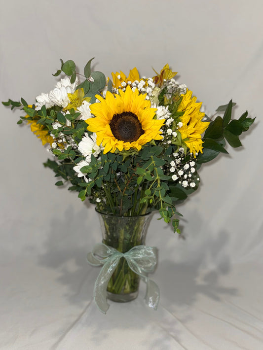 Florero de girasoles