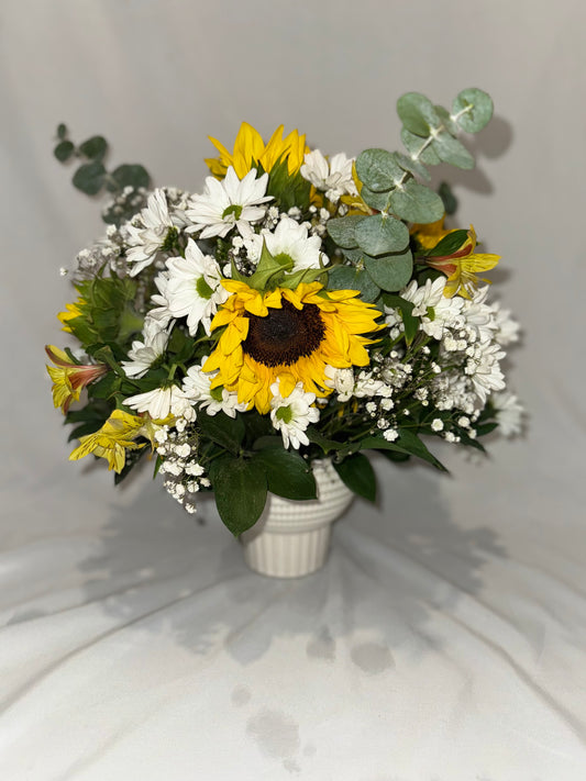 Cesta de girasoles