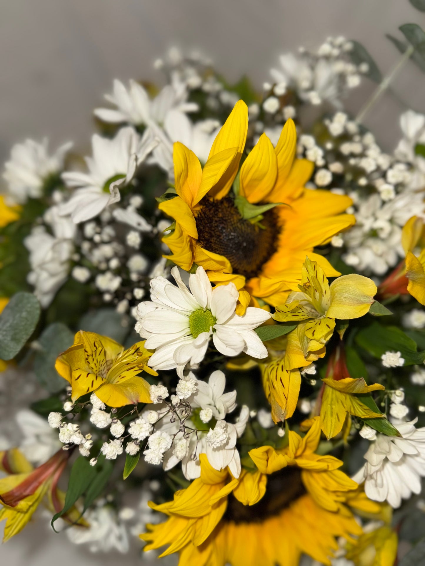Cesta de girasoles